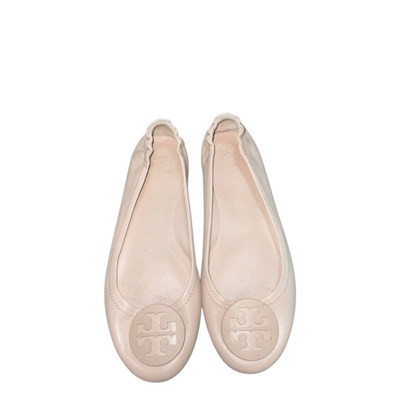 Tory Burch Shoes Beige Neutral 9 M Flats Minnie Ballet Rounded Toe Nude - Picture 2 of 4